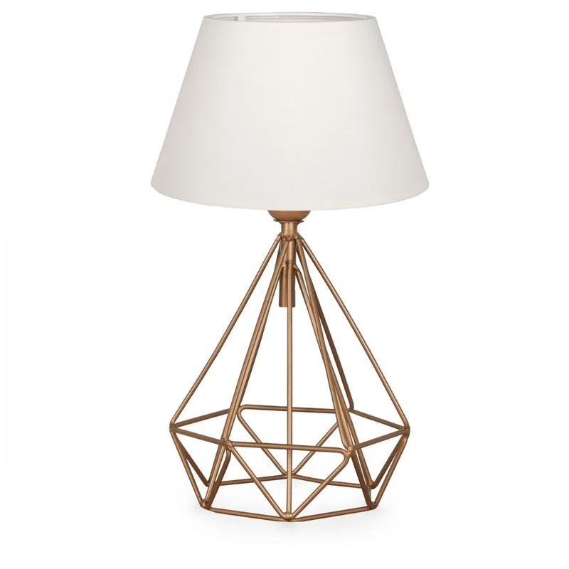 202-000046 Επιτραπέζιο φωτιστικό PWL-1080 Ε27 λευκό-χρυσό - Image 1