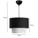 Φωτιστικό οροφής Fersa μαύρο-φυσικό - Image 2