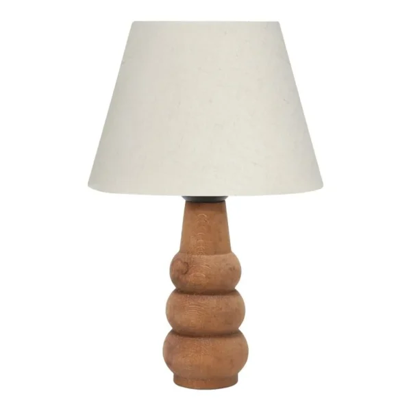 Επιτραπέζιο φωτιστικό Cabini ξύλο οξιάς και ύφασμα σε κρεμ χρώμα