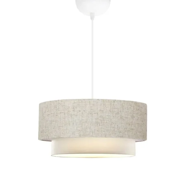 Φωτιστικό οροφής Sombre ύφασμα σε γκρι με κρεμ χρώμα