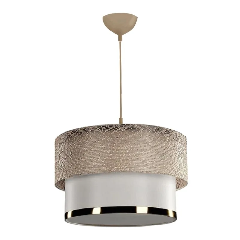 202-000157 Φωτιστικό οροφής PWL-1090 Ε27 σε λευκή-χρυσή απόχρωση - Image 1