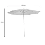 Ομπρέλα επαγγελματική Frow λευκό αλουμίνιο-μπεζ ύφασμα Φ3m - Image 2