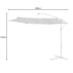 Ομπρέλα Jiopel μονοκόμματος ιστός λευκό αλουμίνιο-μπεζ ύφασμα Φ3m - Image 2