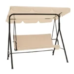 Κούνια κήπου Globo μέταλλο μαύρο-ύφασμα μπεζ