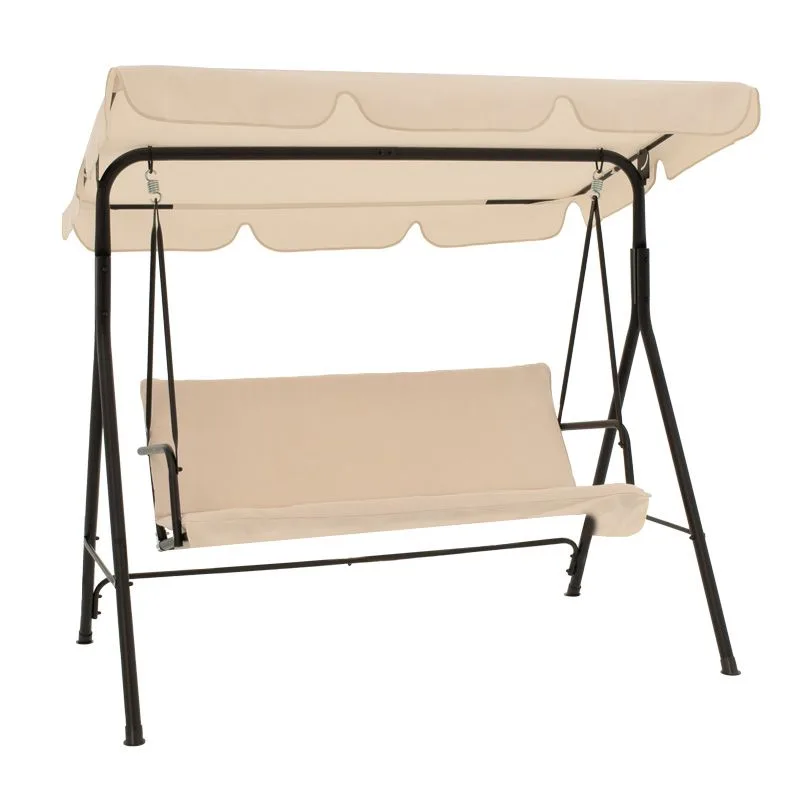 219-000011 Κούνια κήπου Globo μέταλλο μαύρο-ύφασμα μπεζ - Image 1