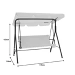 Κούνια κήπου Globo μέταλλο μαύρο-ύφασμα μπεζ - Image 2