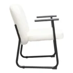 Πολυθρόνα Vindor ύφασμα σε κρεμ απόχρωση με μαύρο μεταλλικό πόδι - Image 7