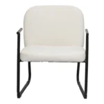 Πολυθρόνα Vindor ύφασμα σε κρεμ απόχρωση με μαύρο μεταλλικό πόδι - Image 6
