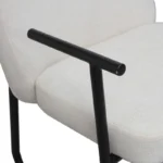 Πολυθρόνα Vindor ύφασμα σε κρεμ απόχρωση με μαύρο μεταλλικό πόδι - Image 5