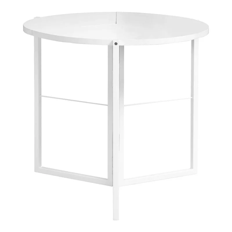 225-000059 Τραπέζι πτυσσόμενο Talen σε λευκή απόχρωση Φ80x74εκ - Image 1