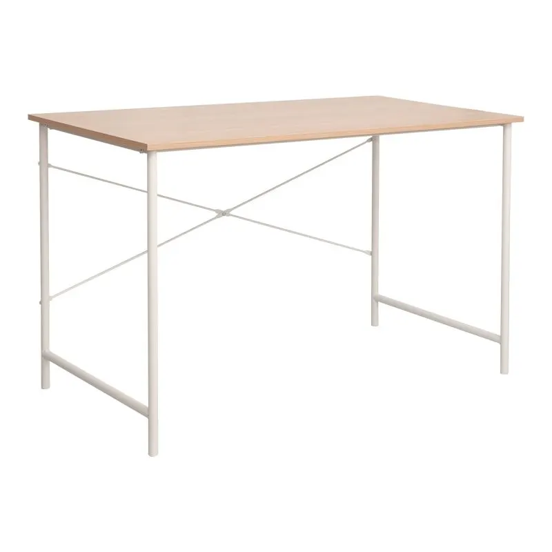 225-000061 Γραφείο εργασίας Senzia σε φυσική απόχρωση με λευκό μέταλλο - Image 1