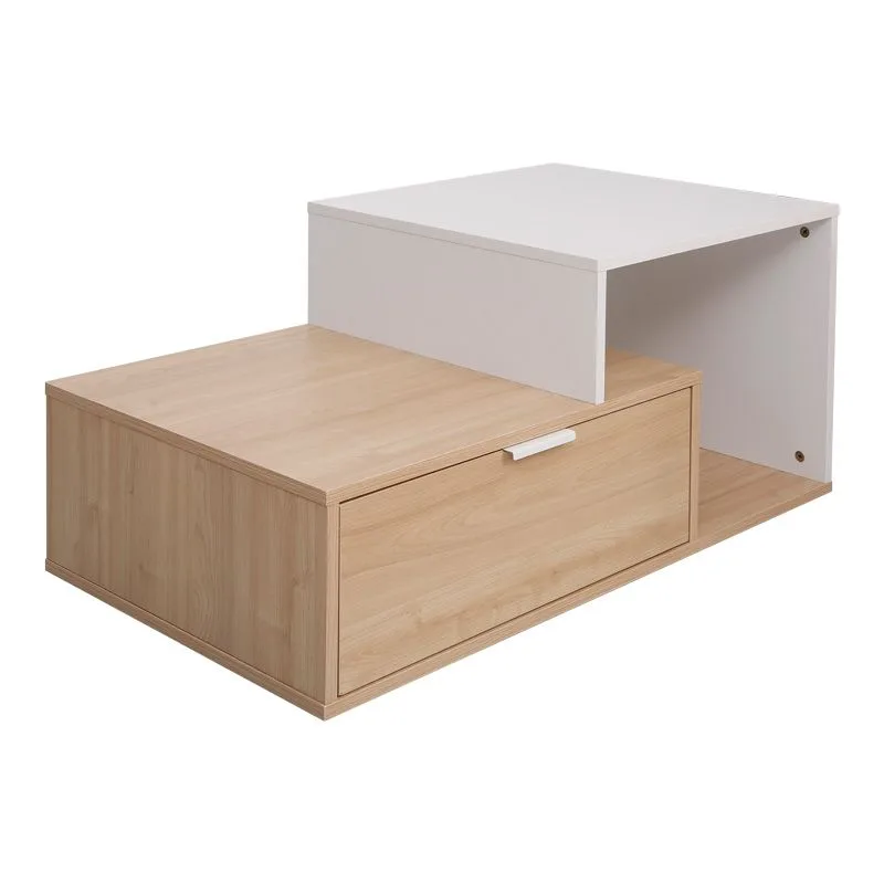 225-000072 Τραπέζι σαλονιού Vople σε φυσική-λευκή απόχρωση - Image 1