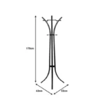 Καλόγερος ρούχων Bamile λευκό μέταλλο και rubberwood σε φυσική απόχρωση - Image 2