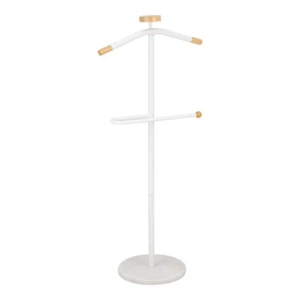 Καλόγερος ρούχων Jolma μέταλλο-ξύλο σε λευκή απόχρωση