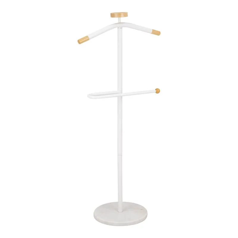 226-000034 Καλόγερος ρούχων Jolma μέταλλο-ξύλο σε λευκή απόχρωση - Image 1