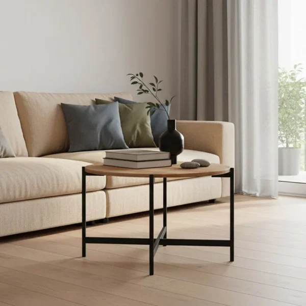 Τραπεζάκι σαλονιού Aisle μελαμίνης φυσικό-μαύρο