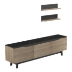 Σύνθετο σαλονιού Kasia σε μαύρο μαρμάρου-sonoma απόχρωση - Image 2