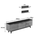 Σύνθετο σαλονιού Kasia σε μαύρο μαρμάρου-sonoma απόχρωση - Image 6