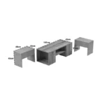 Τραπέζι σαλονιού Morfi πολυμορφικό 3τεμ σε oak-μπεζ μαρμάρου απόχρωση - Image 2