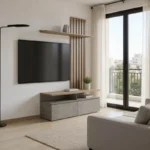 Σύνθετο σαλονιού Perlento σε μπεζ μαρμάρου με sonoma απόχρωση