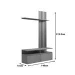 Σύνθετο σαλονιού Perlento σε μαύρο με sonoma απόχρωση - Image 7