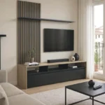 Σύνθετο σαλονιού Delfina σε sonoma με μαύρη απόχρωση