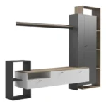 Σύνθετο σαλονιού Ferefia σε sonoma με λευκή και ανθρακί απόχρωση - Image 2