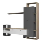 Σύνθετο σαλονιού Ferefia σε sonoma με λευκή και ανθρακί απόχρωση - Image 4