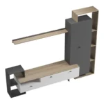 Σύνθετο σαλονιού Ferefia σε sonoma με λευκή και ανθρακί απόχρωση - Image 5