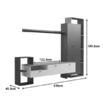 Σύνθετο σαλονιού Ferefia σε sonoma με λευκή και ανθρακί απόχρωση - Image 7
