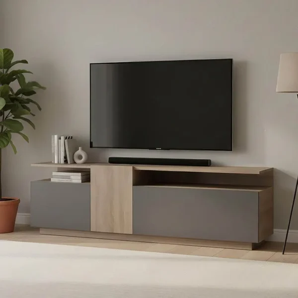 Έπιπλο τηλεόρασης Vendora σε sonoma-ανθρακί απόχρωση