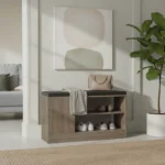 Παπουτσοθήκη-σκαμπό Deboule 8 ζευγών σε sonoma-μαύρη απόχρωση - Image 3