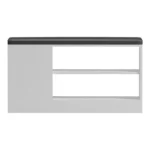 Παπουτσοθήκη-σκαμπό Deboule 8 ζευγών σε λευκή-μαύρη απόχρωση - Image 4