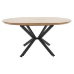 Tραπέζι Lydia MDF επεκτεινόμενο καρυδί-μαύρο 120-160x120x79εκ - Image 6