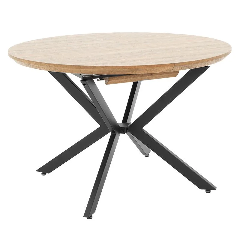 235-000004_1 Tραπέζι Lydia MDF επεκτεινόμενο καρυδί-μαύρο 120-160x120x79εκ - Image 1