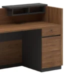 Γραφείο reception επαγγελματικό Oscar καρυδί-ανθρακί - Image 5