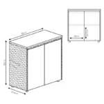 Ντουλάπι γραφείου χαμηλό επαγγελματικό Oscar καρυδί-ανθρακί 80x40x80εκ - Image 5