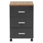 Συρταριέρα επαγγελματική τροχήλατη Oscar 3ων συρταριών καρυδί-ανθρακί 40x48x63εκ - Image 5