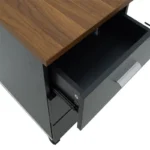 Συρταριέρα επαγγελματική τροχήλατη Oscar 3ων συρταριών καρυδί-ανθρακί 40x48x63εκ - Image 7