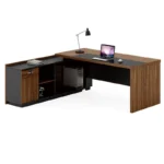 Γραφείο επαγγελματικό με αριστερή γωνία Oscar καρυδί-ανθρακί