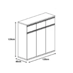 Ντουλάπι γραφείου επαγγελματικό Oscar σε καρυδί-ανθρακί απόχρωση 120x40x120εκ - Image 3