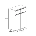 Ντουλάπι γραφείου επαγγελματικό Oscar σε καρυδί-ανθρακί απόχρωση 80x40x120εκ - Image 3