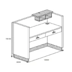 Γραφείο reception επαγγελματικό Oscar σε καρυδί-ανθρακί απόχρωση - Image 2