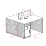 Γραφείο εργασίας επαγγελματικό 2 θέσεων Dakota σε καρυδί-ανθρακί απόχρωση 120x120x76εκ - Image 2