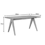 Τραπέζι Winslow ξύλο rubberwood σε ανοιχτό καρυδί χρώμα 200x100x75εκ - Image 4