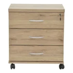 Συρταριέρα γραφείου τροχήλατη Anze φυσικό μελαμίνης 48x38x53εκ - Image 4