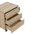 Συρταριέρα γραφείου τροχήλατη Anze φυσικό μελαμίνης 48x38x53εκ - Image 7