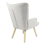 Πολυθρόνα Fluffy ύφασμα ανοιχτό γκρι-φυσικό πόδι - Image 3