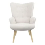 Πολυθρόνα Fluffy ύφασμα ανοιχτό γκρι-φυσικό πόδι - Image 4