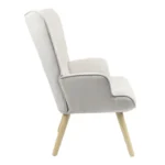 Πολυθρόνα Fluffy ύφασμα ανοιχτό γκρι-φυσικό πόδι - Image 5